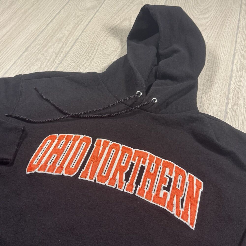 Ohio Northern University Fleece Hoodie Men’s L Black Sewn Spellout Champion